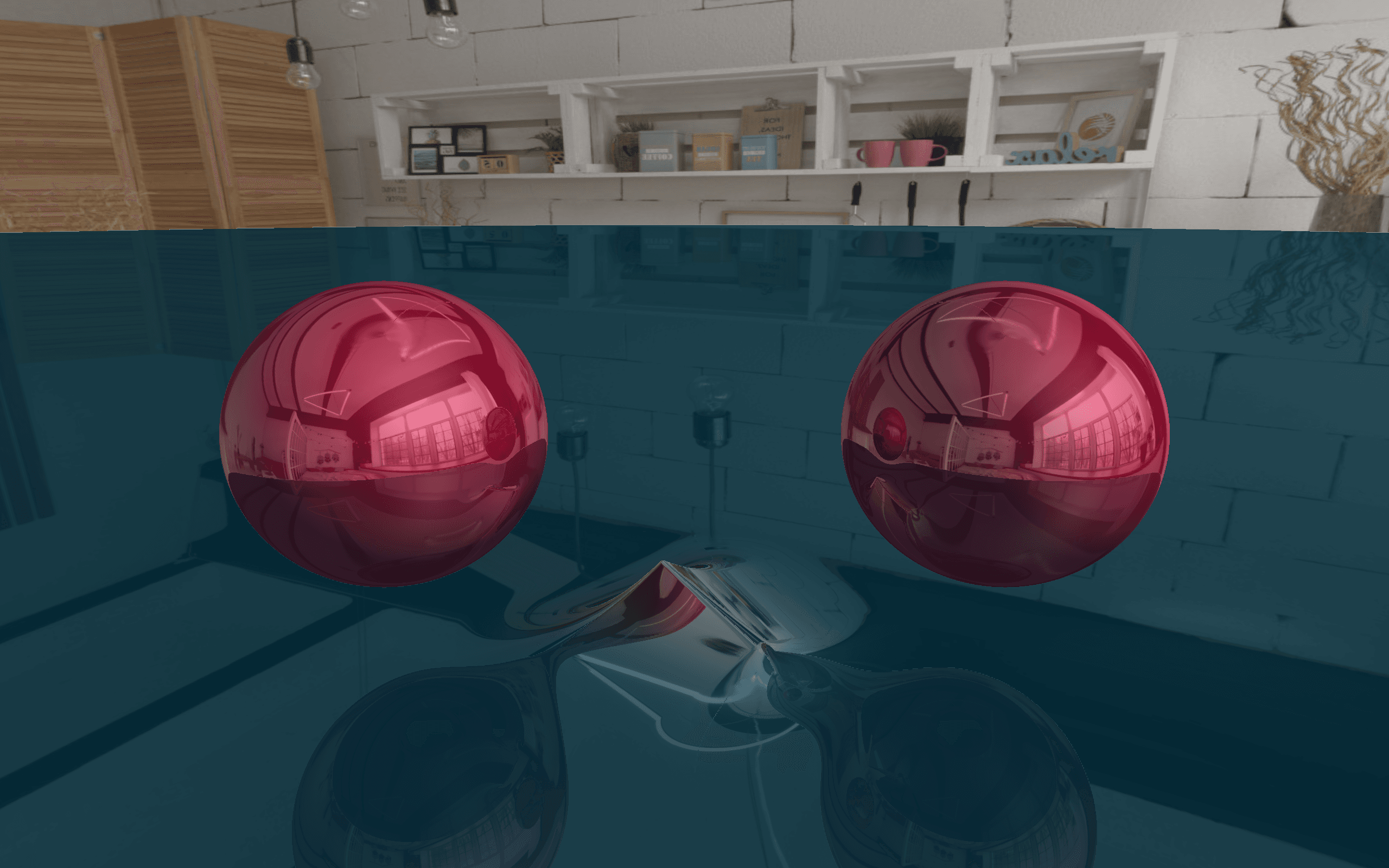 A ray marching renderer with reflections