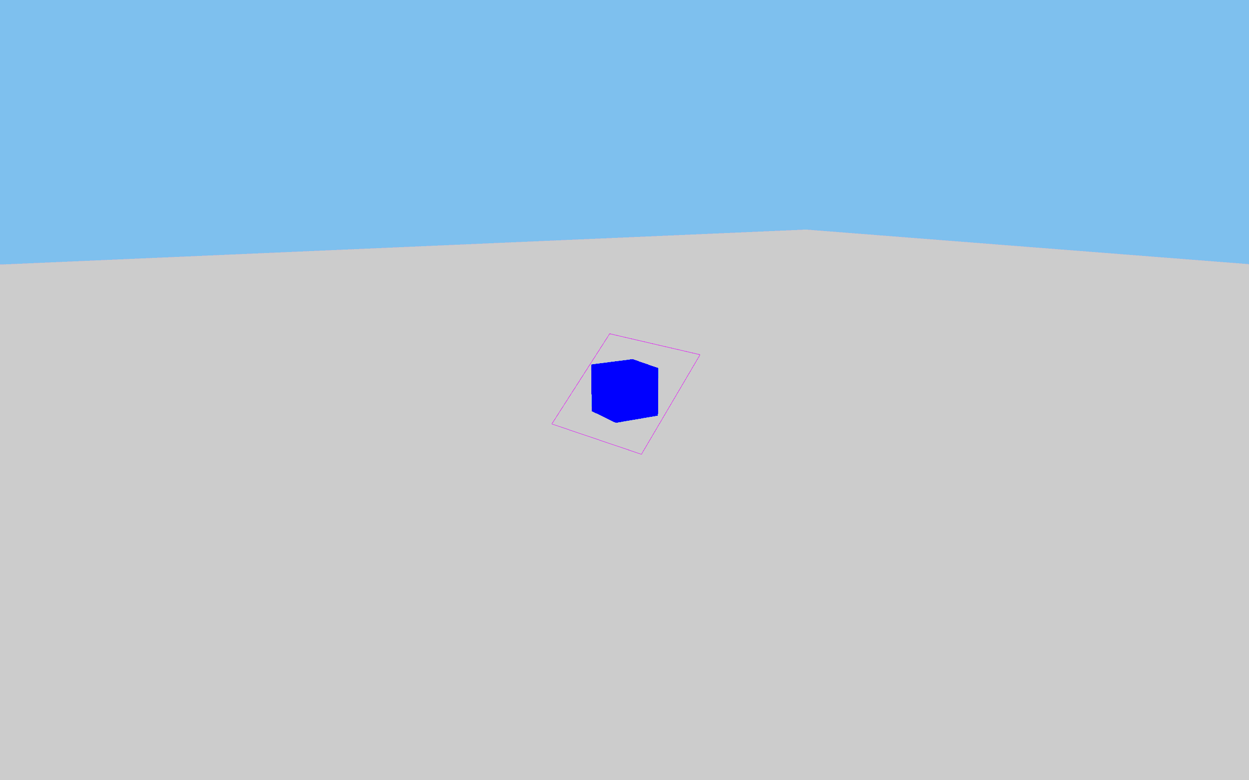 A simple scene with a cube and a sphere