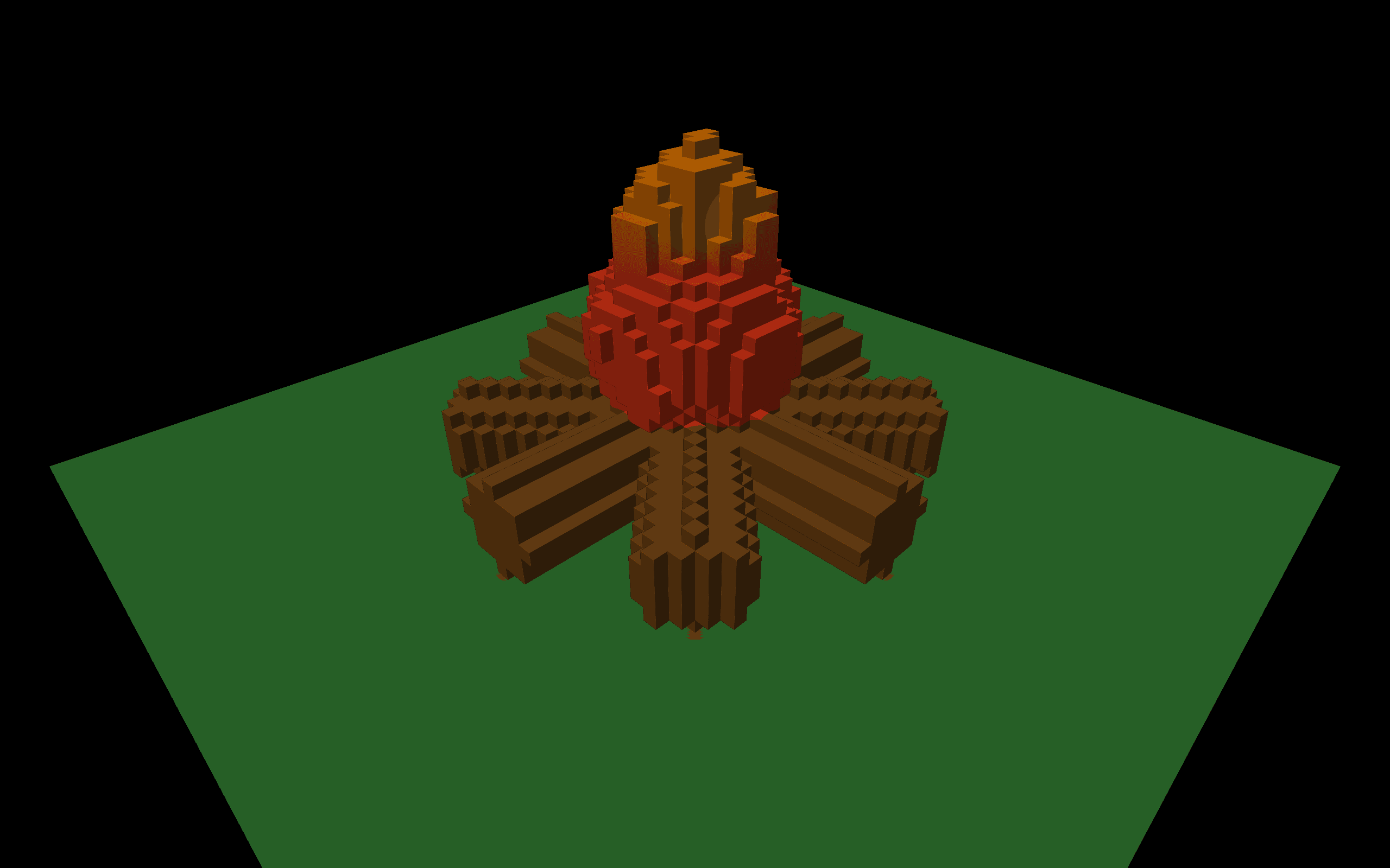 A raymarching campfire scene